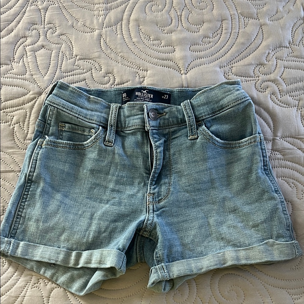 Hollister Women's Faded Blue Jean Shorts